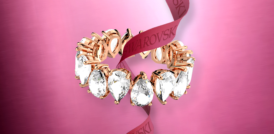 A Ring with Swarovski Crystals