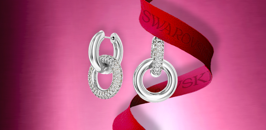 Swarovski Hoop Earrings with Pavé