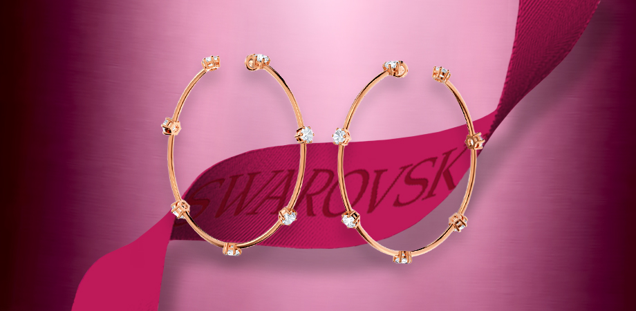 Hoop Earrings Embellished with Sparkling Stones That Imitate Constellations