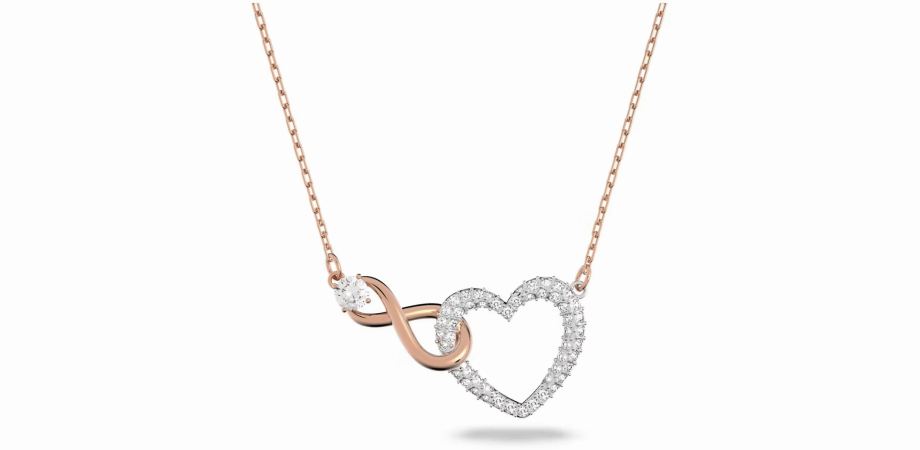 Swarovski Pendant in the Shape of a Heart and Infinity Symbol