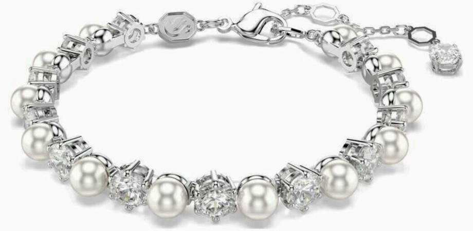 Tennis Bracelet with Crystals and Pearls
