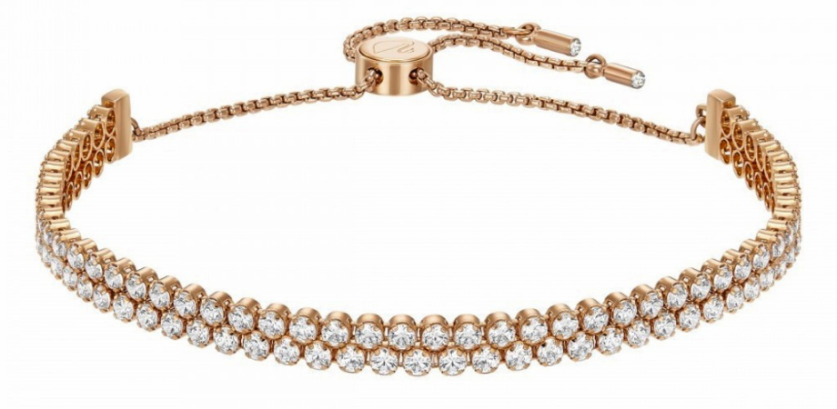 Double-Row Tennis Bracelet in Yellow Gold Color