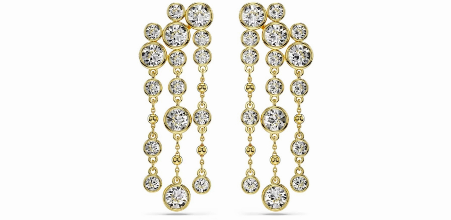 Triple-Row Drop Earrings