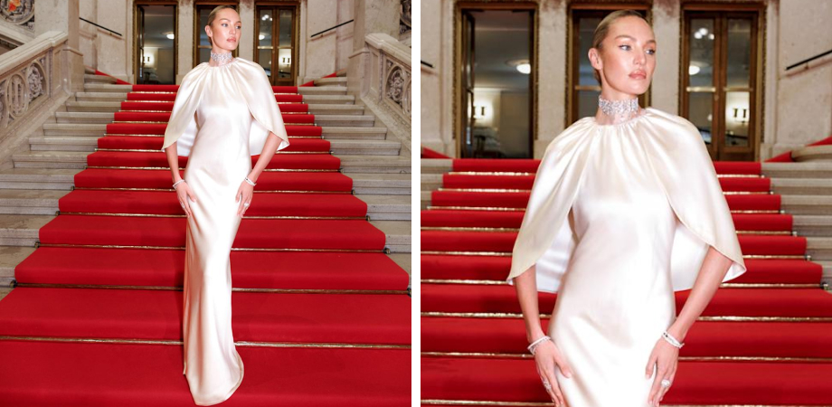 Leni Klum (left) and Candice Swanepoel at the Vienna Opera Ball on February 27 in Austria