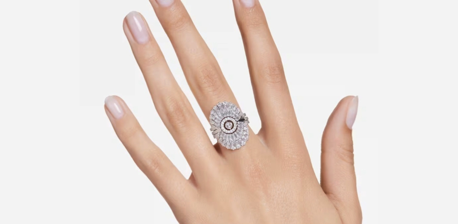 Set of Rings with Transparent Crystals