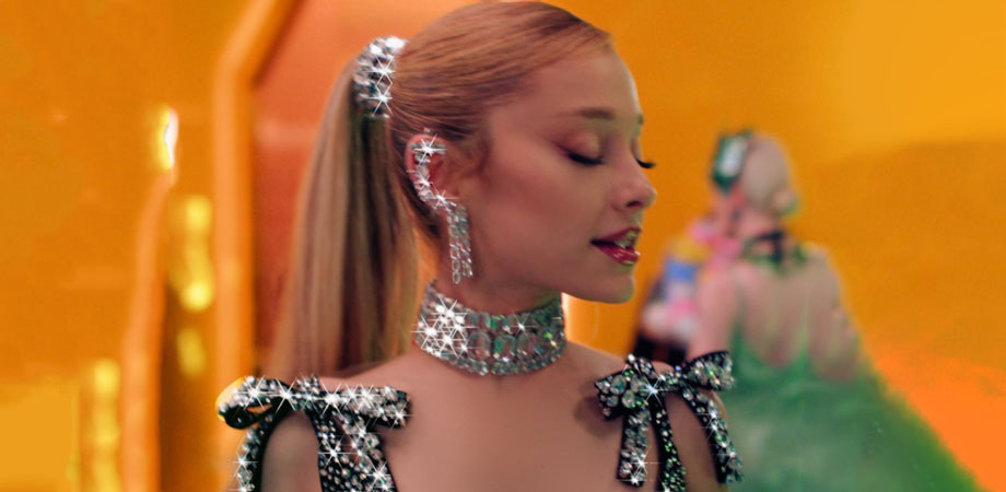 woman at an evening event in a couture outfit with a massive Millenia choker